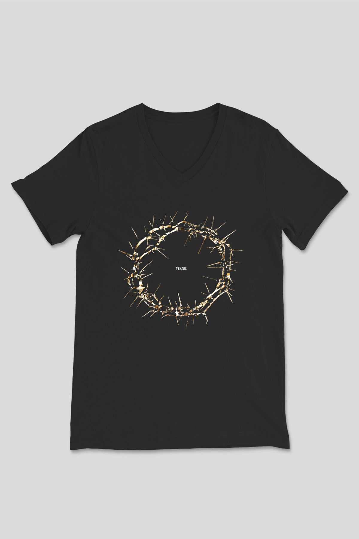 Kanye West Siyah Unisex V Yaka Tişört T-Shirt