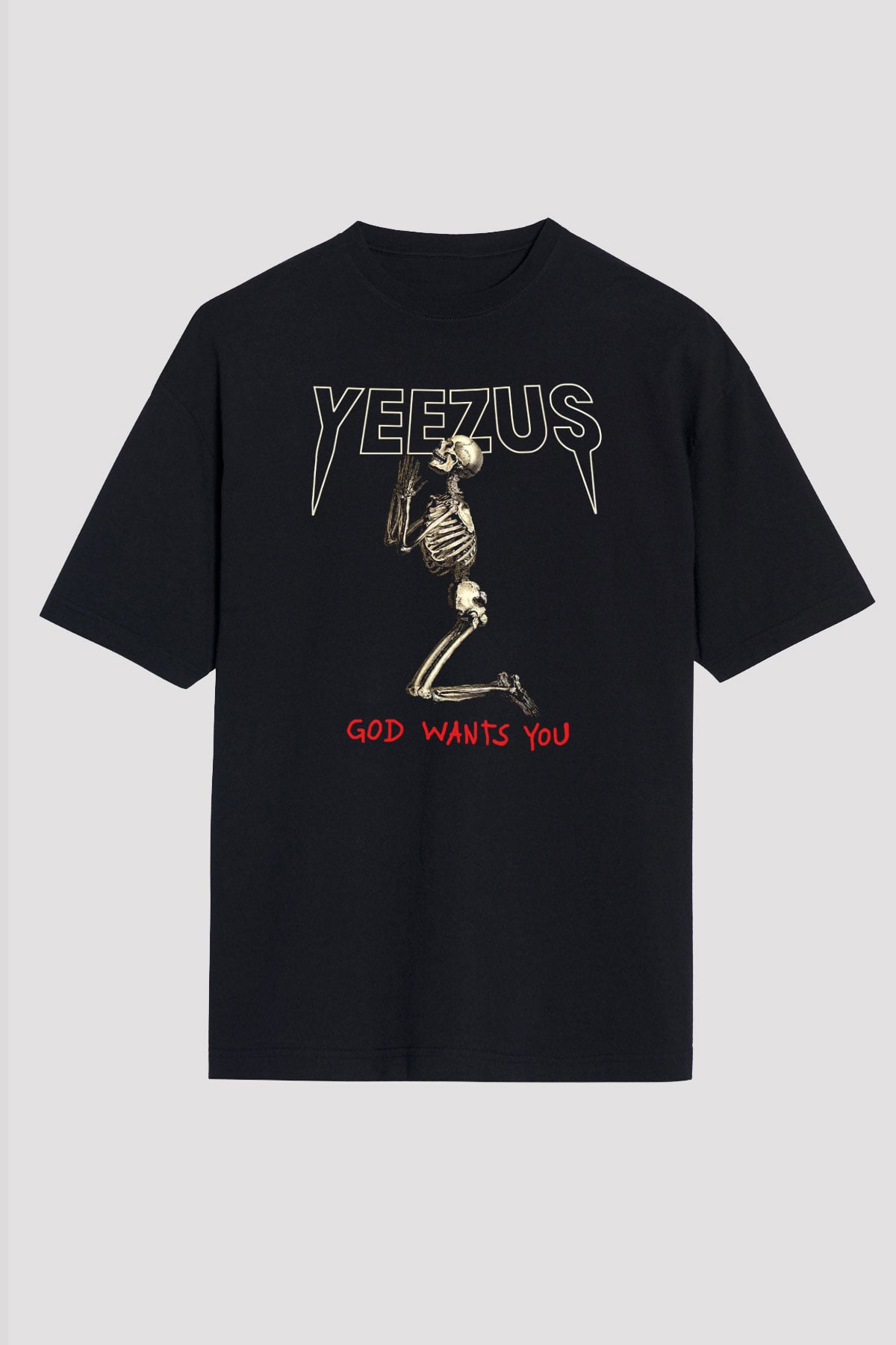 Kanye West Yeezus Siyah Unisex Oversize Tişört T-Shirt