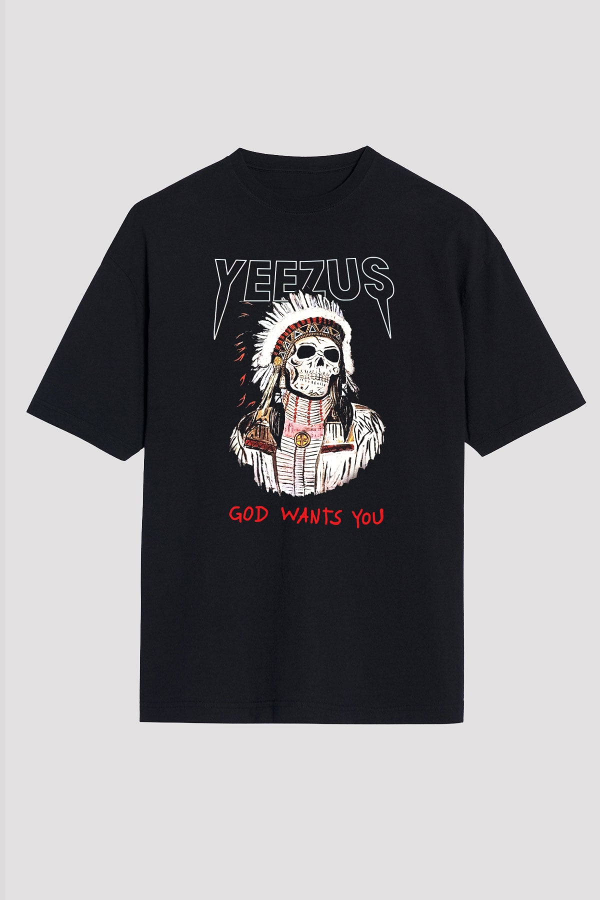 Kanye West Yeezus Siyah Unisex Oversize Tişört T-Shirt
