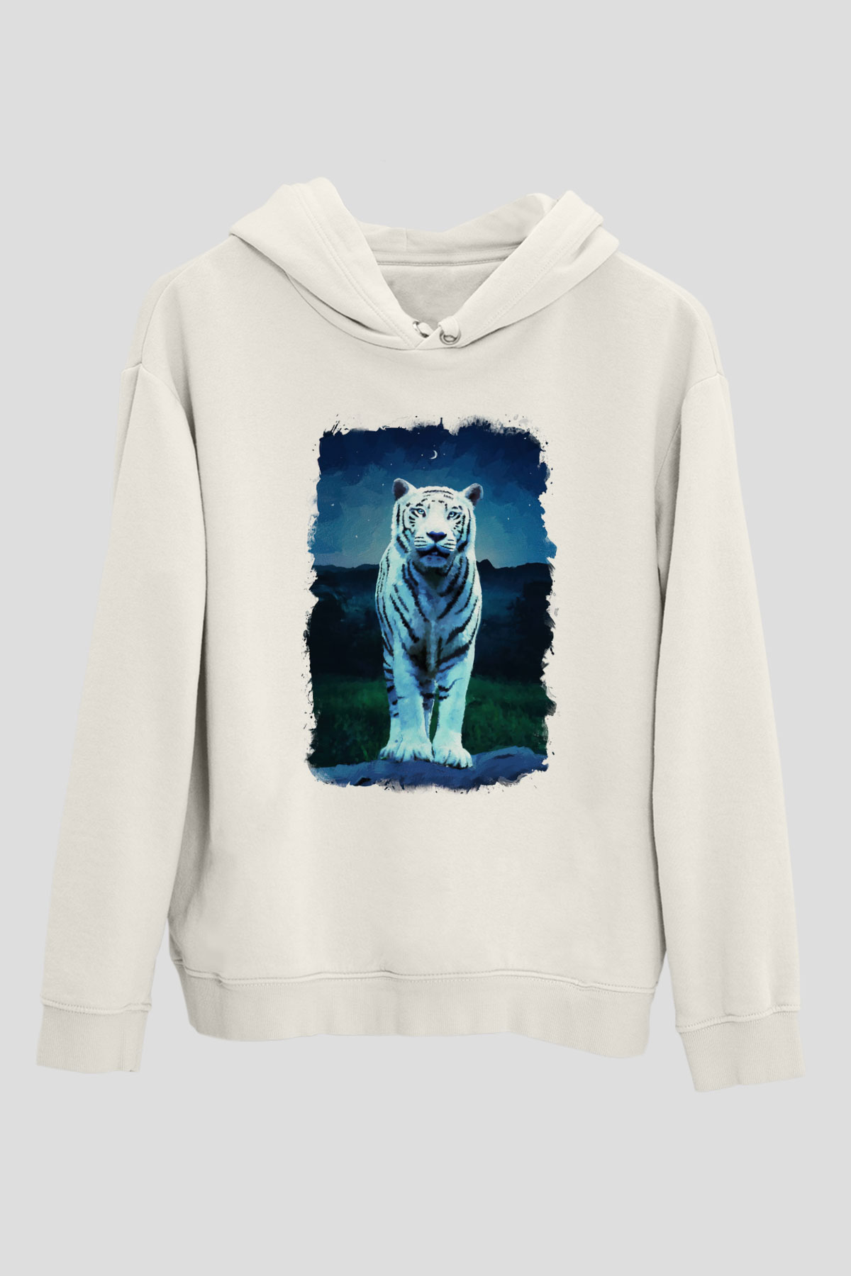 Kaplan Beyaz Unisex Hoodie