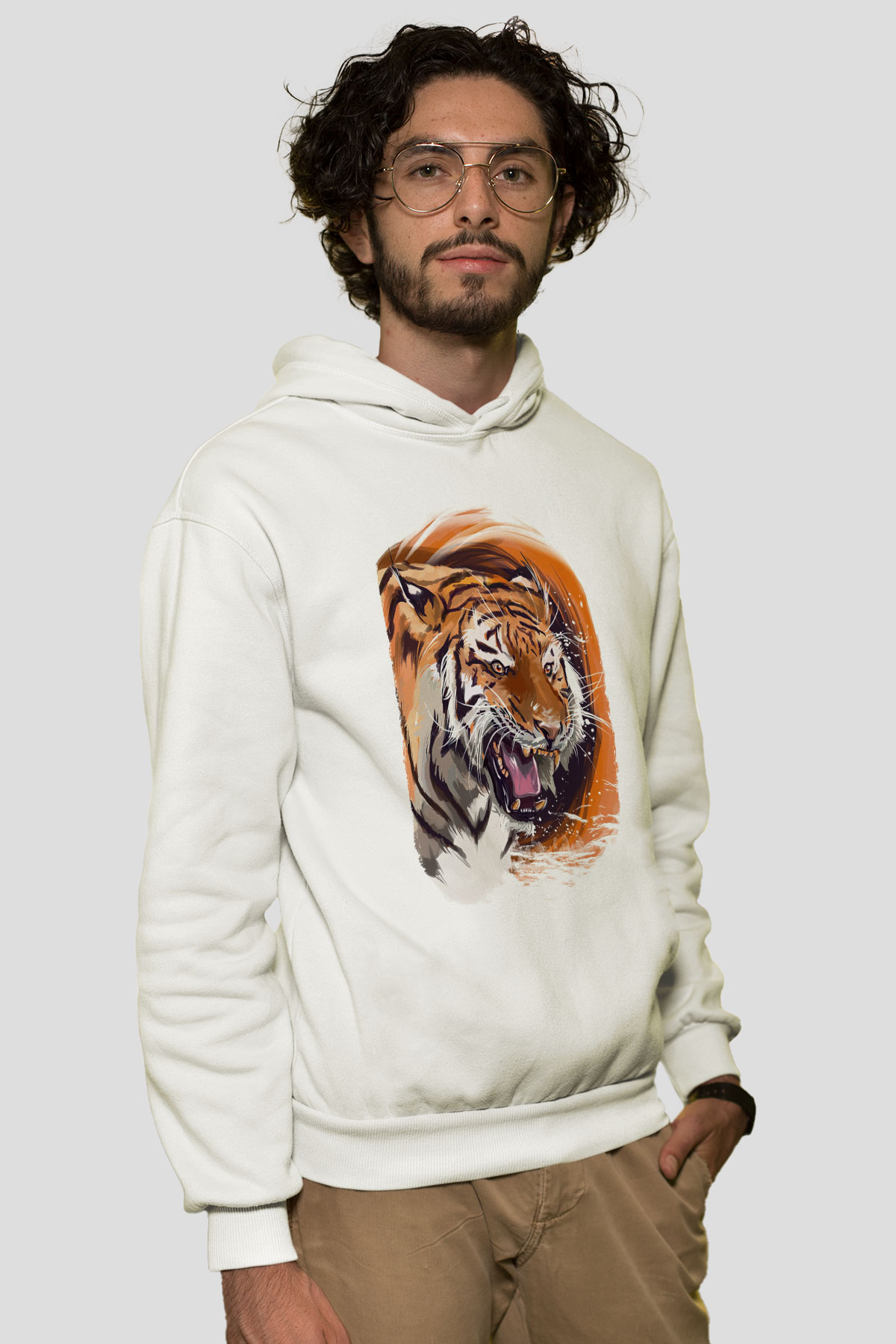 Kaplan Beyaz Unisex Hoodie