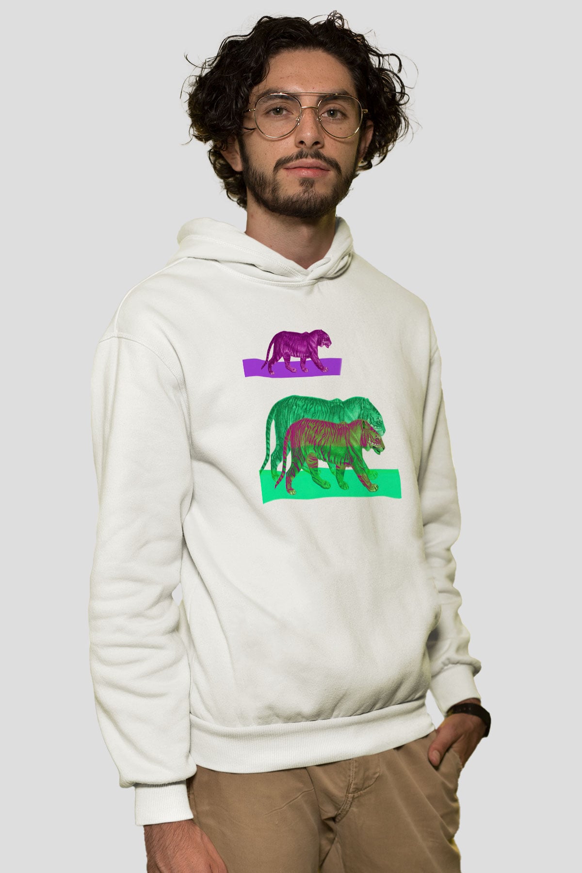 Kaplan Beyaz Unisex Hoodie