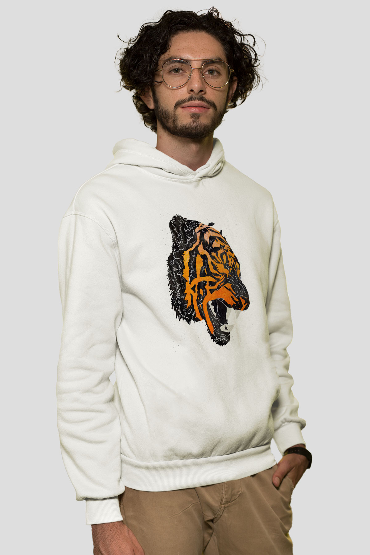 Kaplan Beyaz Unisex Hoodie