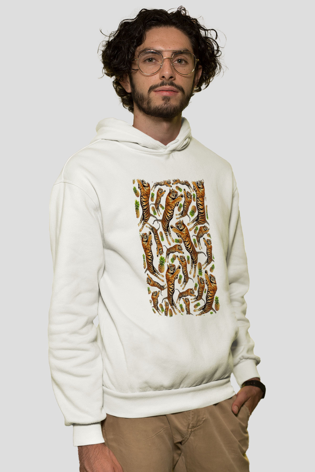 Kaplan Beyaz Unisex Hoodie