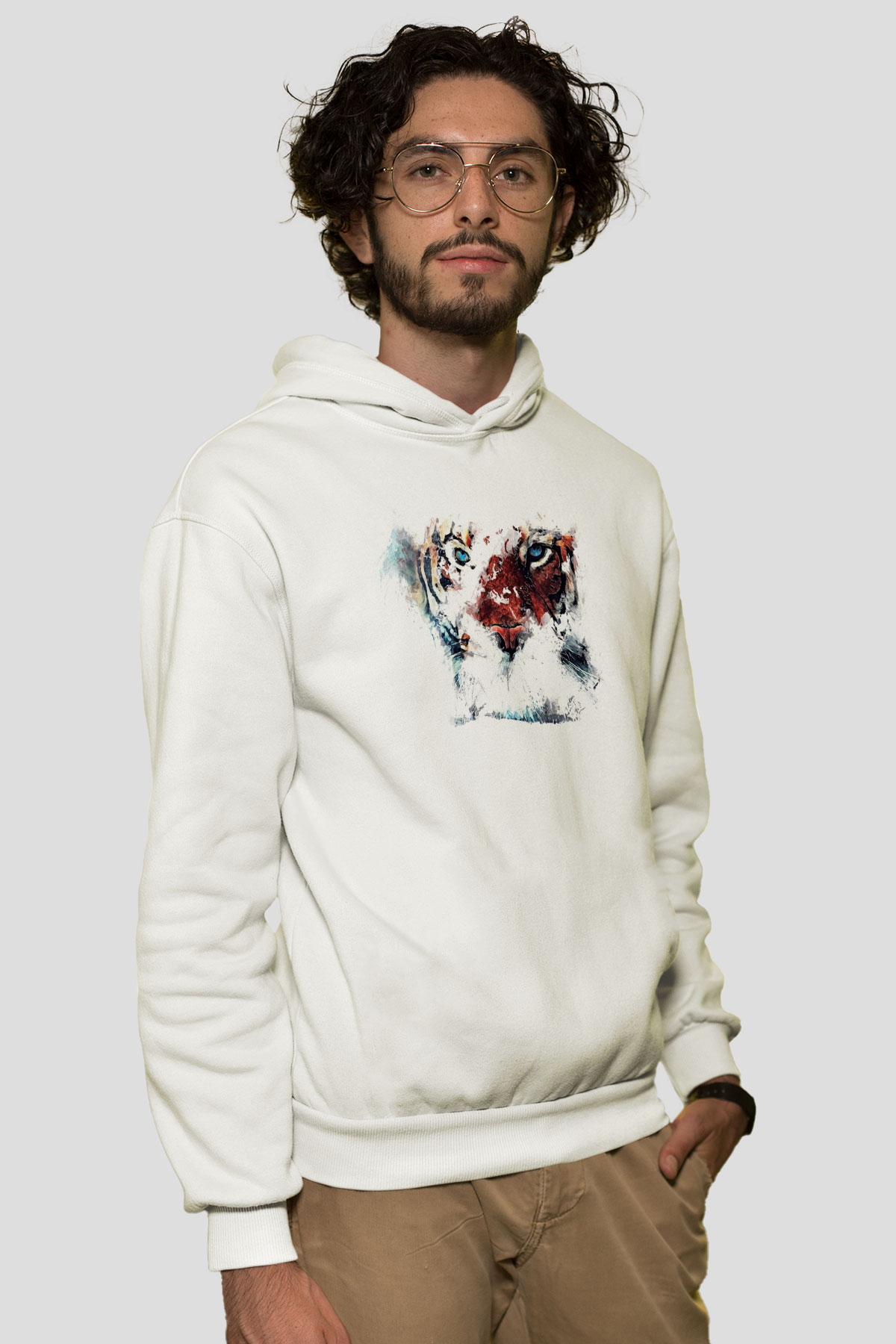 Kaplan Beyaz Unisex Hoodie