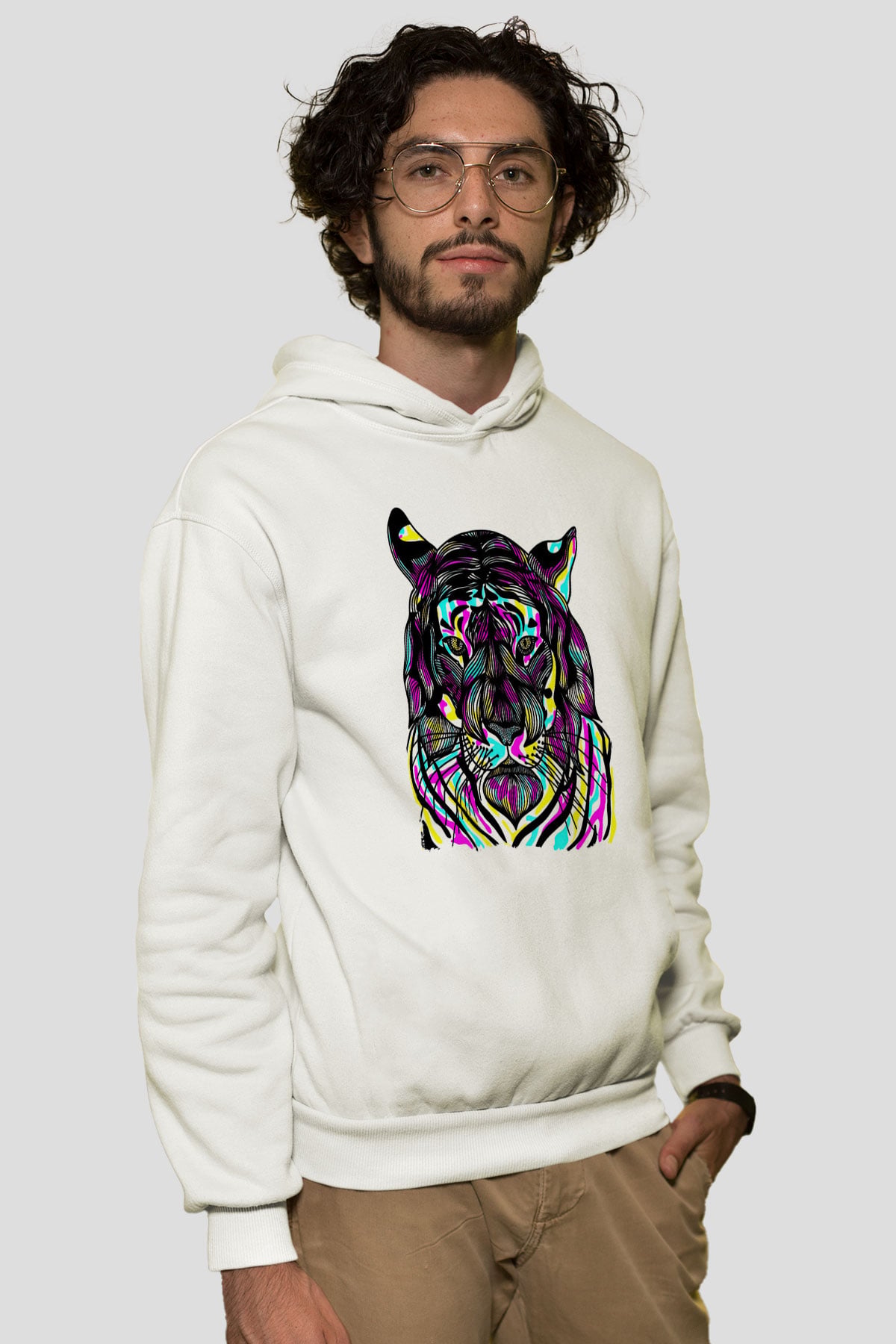 Kaplan Beyaz Unisex Hoodie
