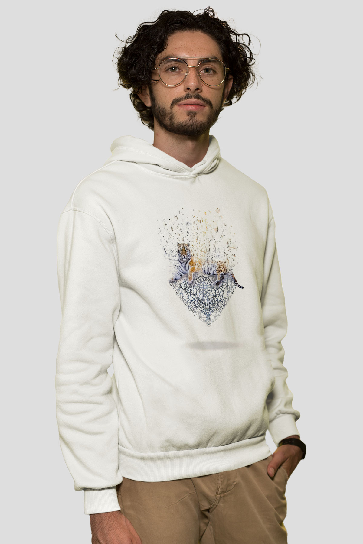Kaplan Beyaz Unisex Hoodie