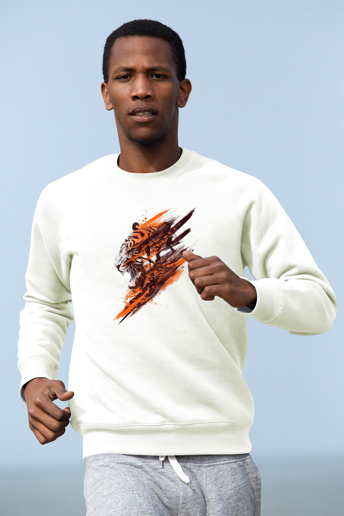 Kaplan Beyaz Unisex Sweatshirt