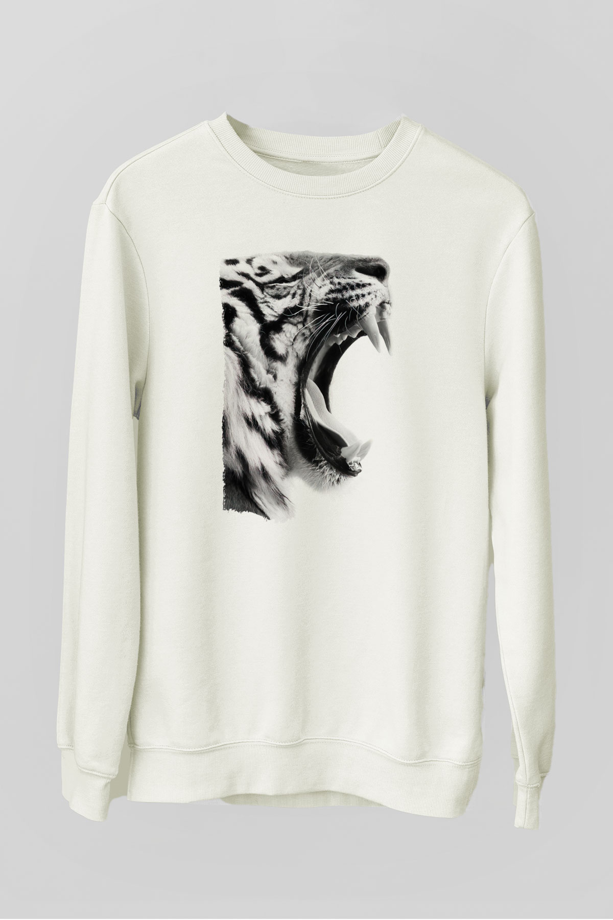 Kaplan Beyaz Unisex Sweatshirt