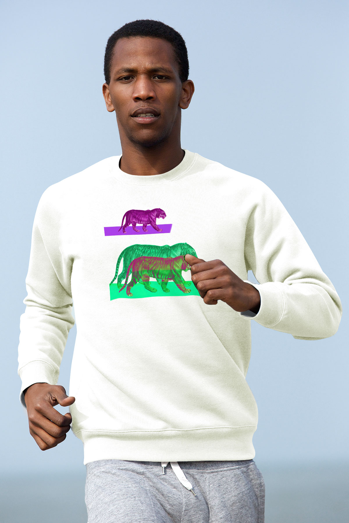 Kaplan Beyaz Unisex Sweatshirt