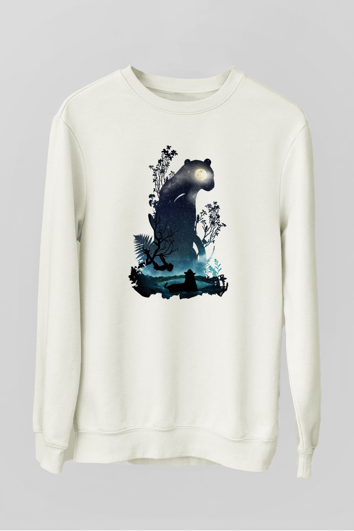 Kaplan Beyaz Unisex Sweatshirt