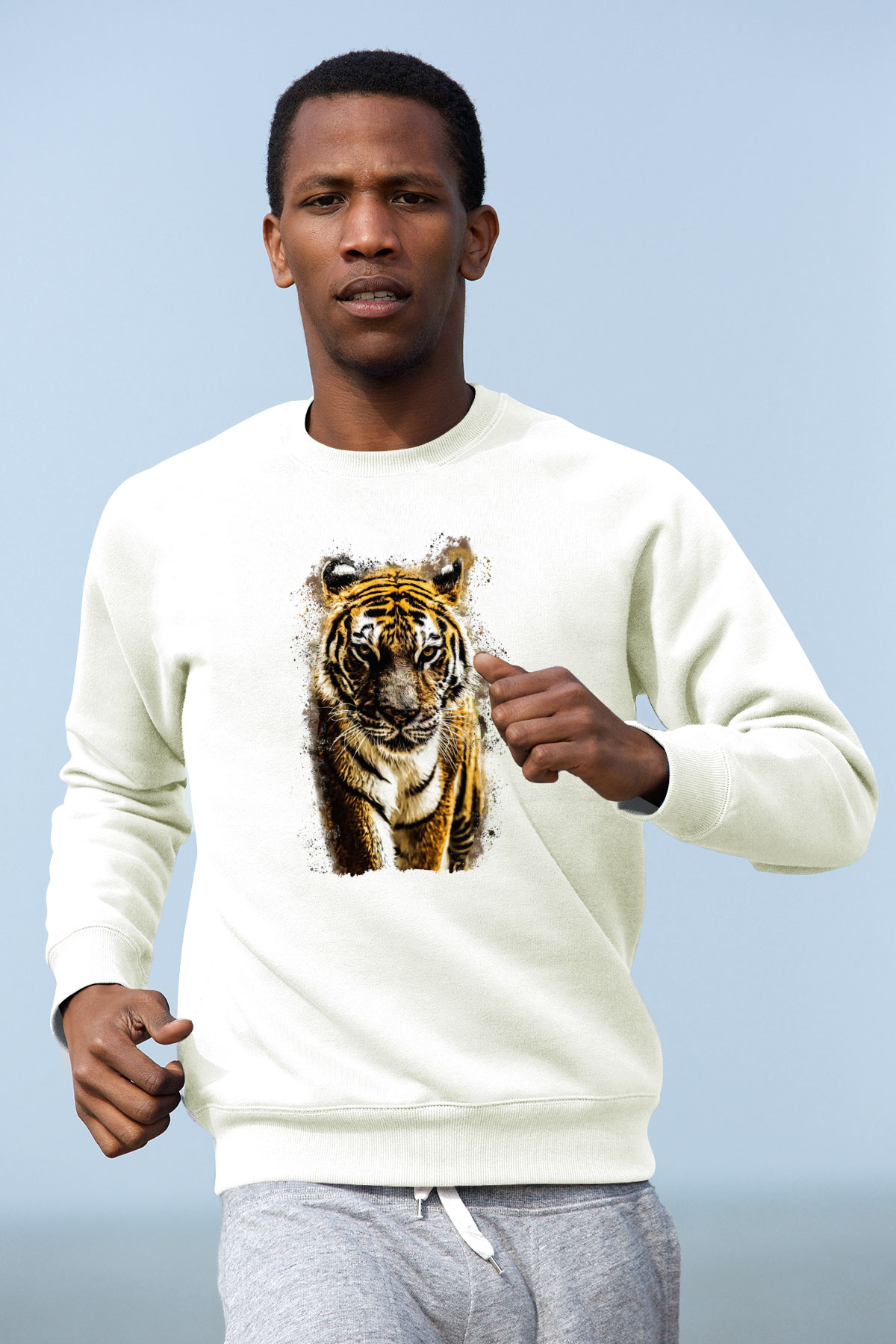 Kaplan Beyaz Unisex Sweatshirt