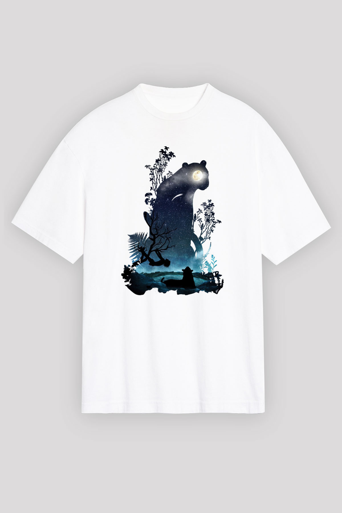 Kaplan Beyaz Oversize Tişört Oversize T-shirt - TişörtFabrikası