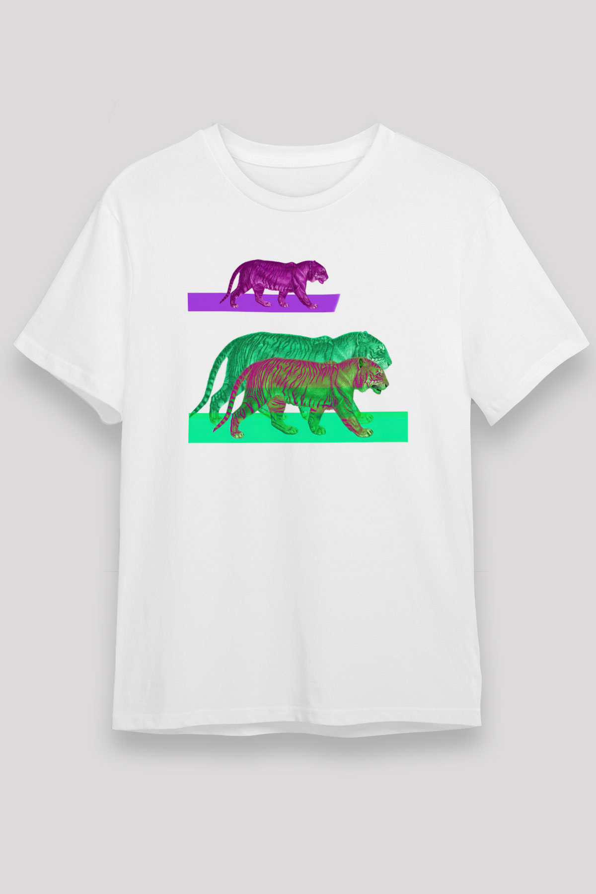 Kaplan Beyaz Unisex Tişört T-Shirt - TişörtFabrikası