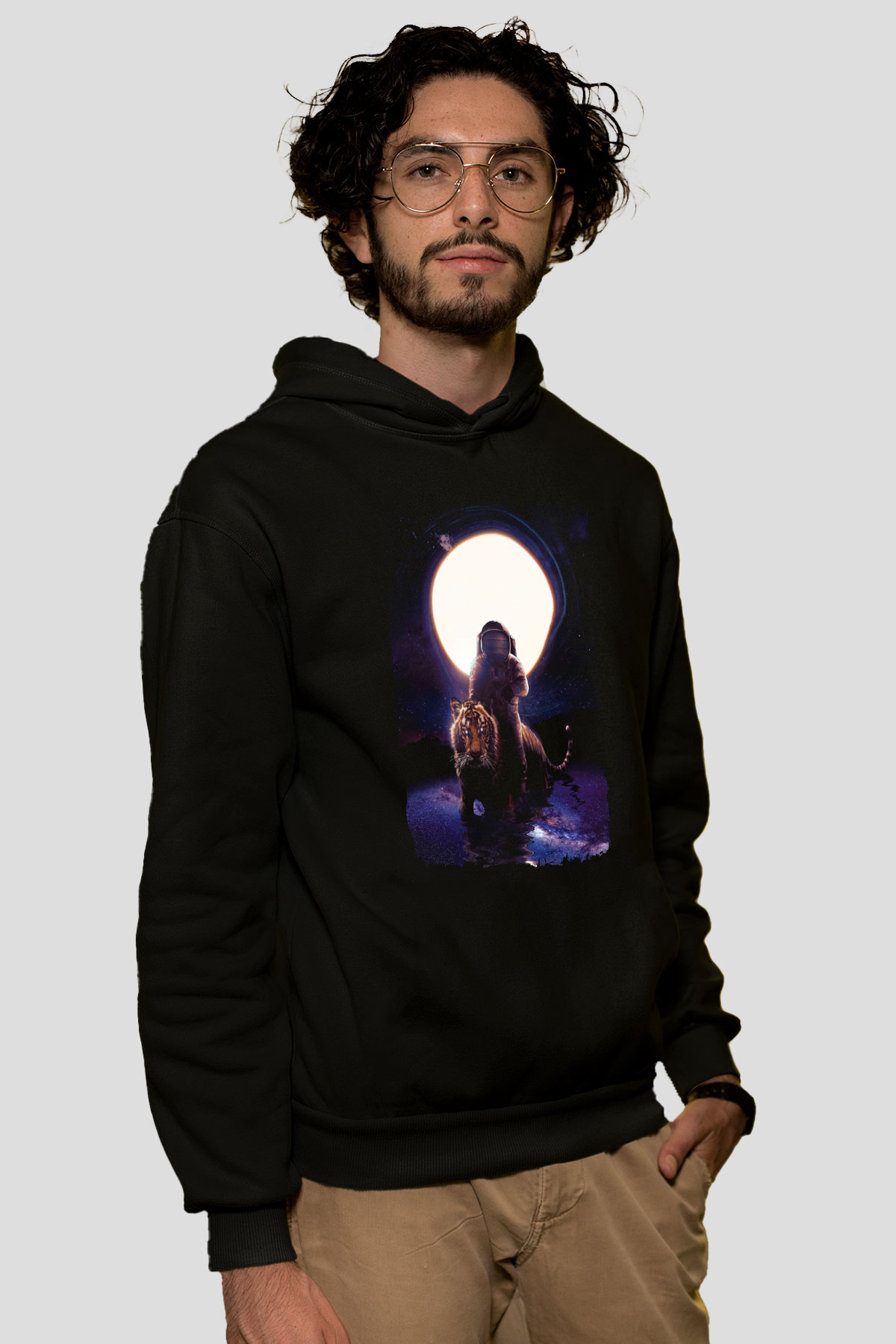 Kaplan Siyah Unisex Hoodie