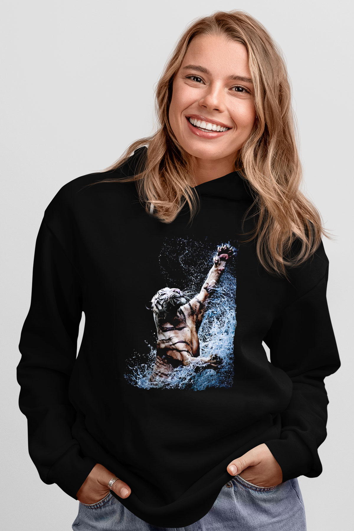 Kaplan Siyah Unisex Hoodie