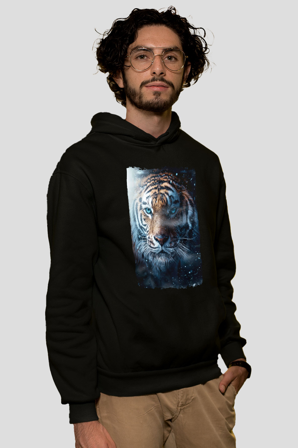 Kaplan Siyah Unisex Hoodie