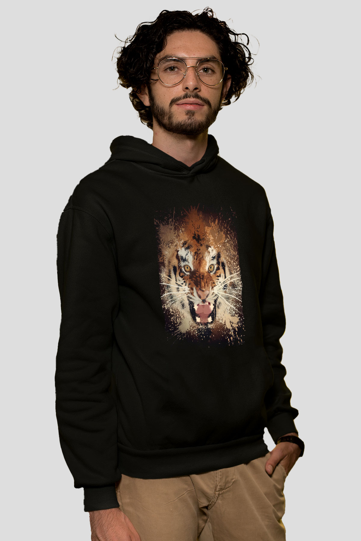Kaplan Siyah Unisex Hoodie