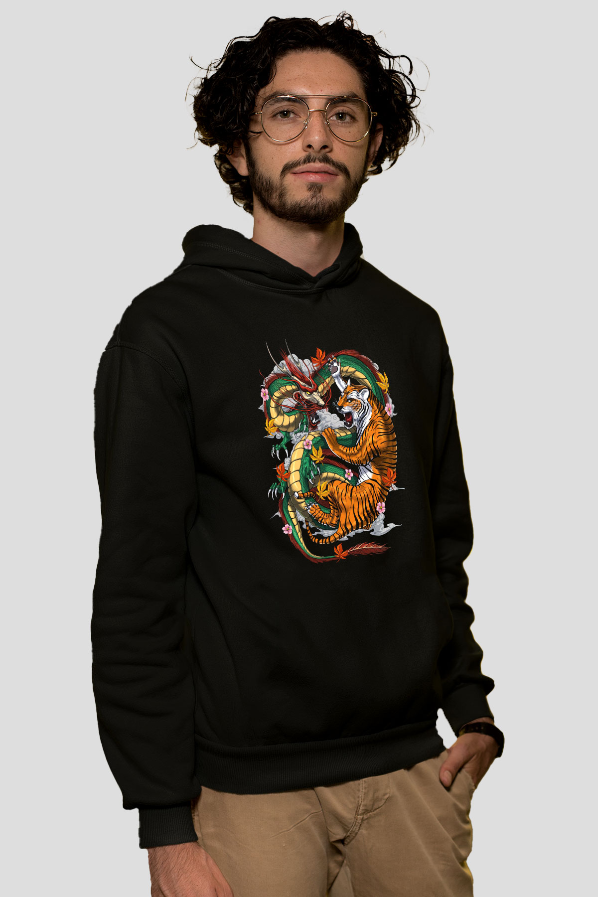 Kaplan Siyah Unisex Hoodie