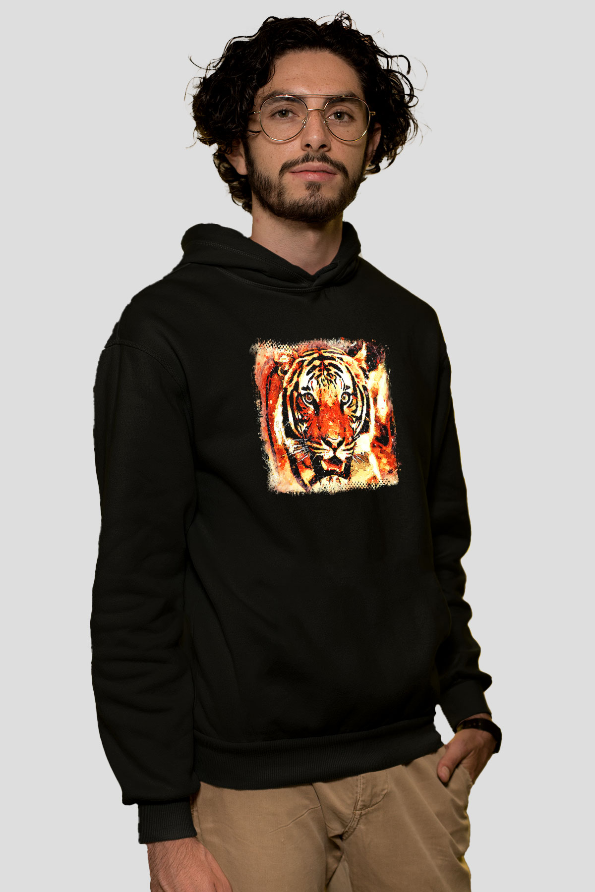 Kaplan Siyah Unisex Hoodie