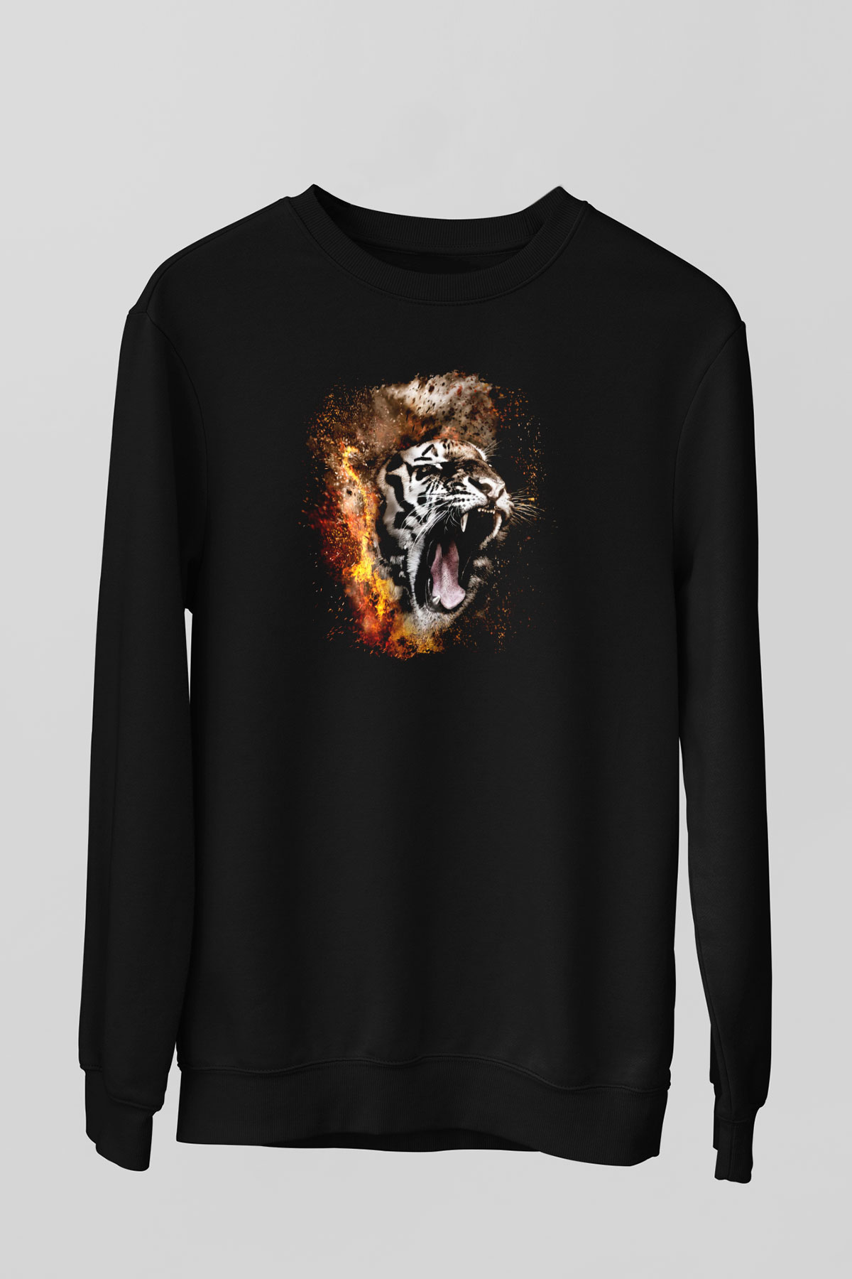 Kaplan Siyah Unisex Sweatshirt