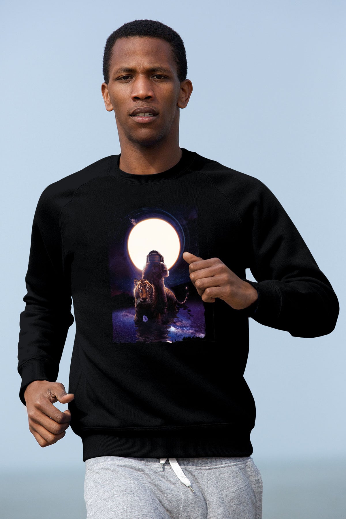 Kaplan Siyah Unisex Sweatshirt
