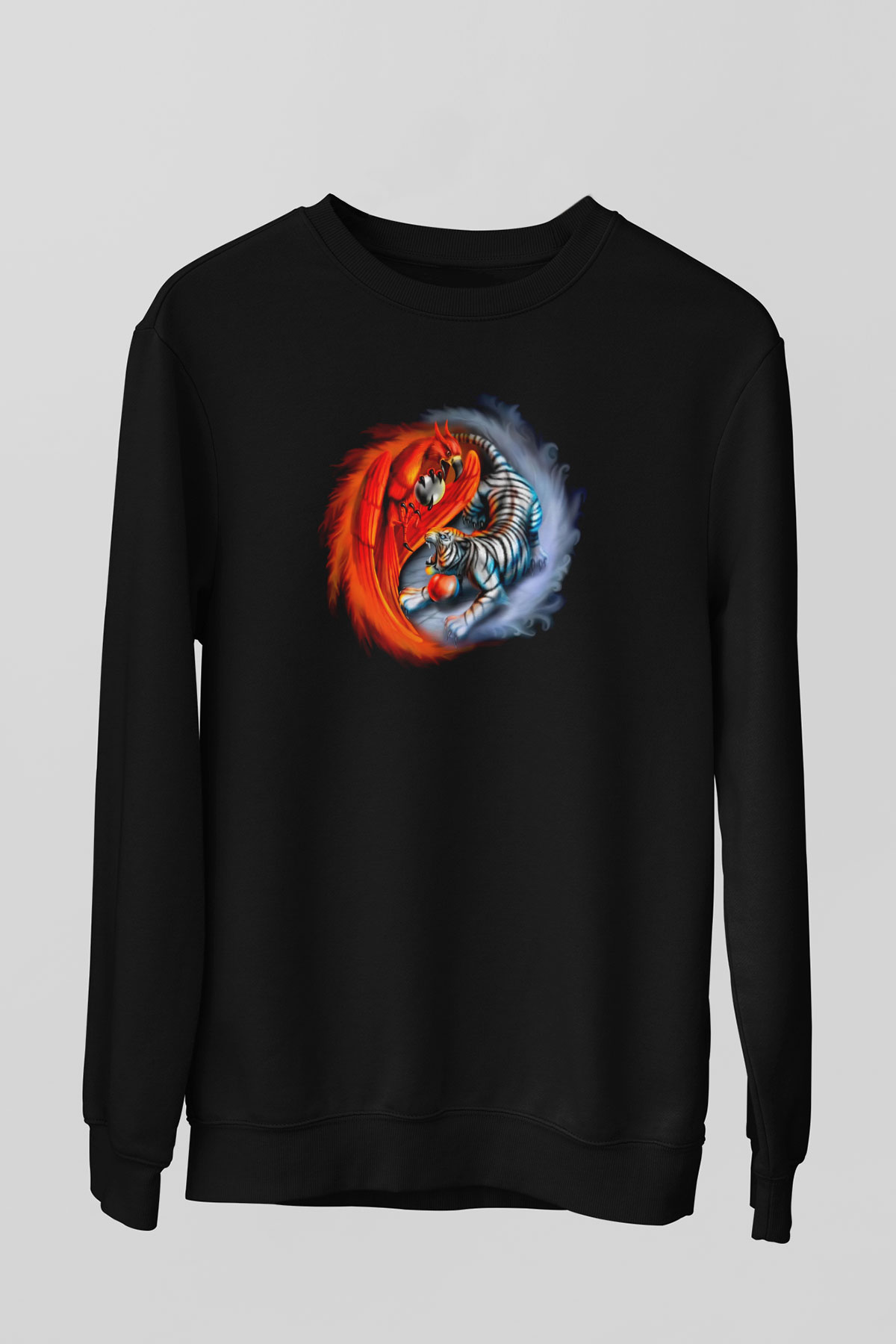 Kaplan Siyah Unisex Sweatshirt
