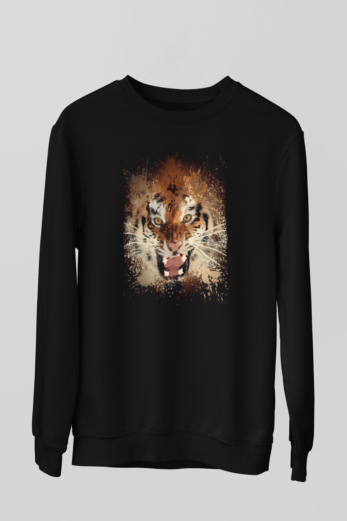 Kaplan Siyah Unisex Sweatshirt