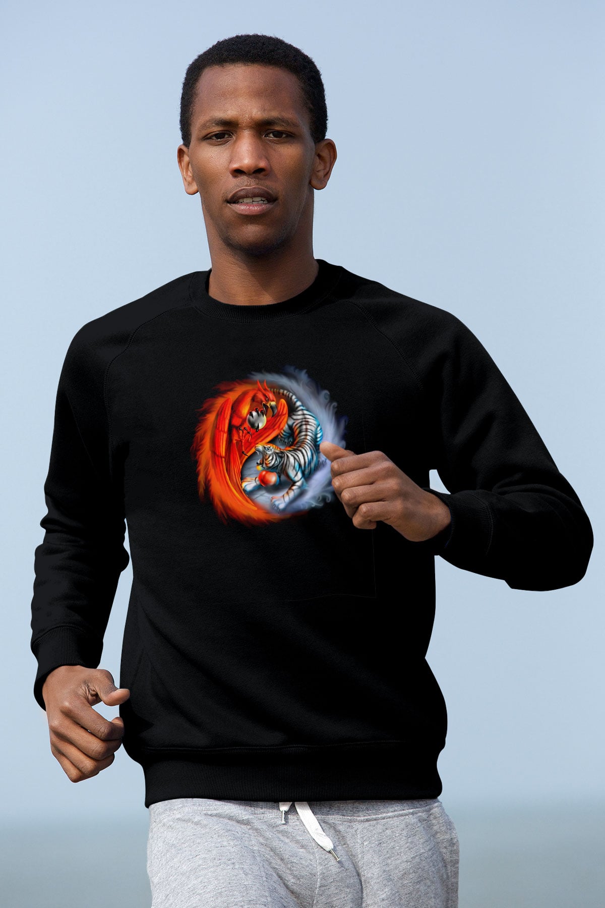Kaplan Siyah Unisex Sweatshirt