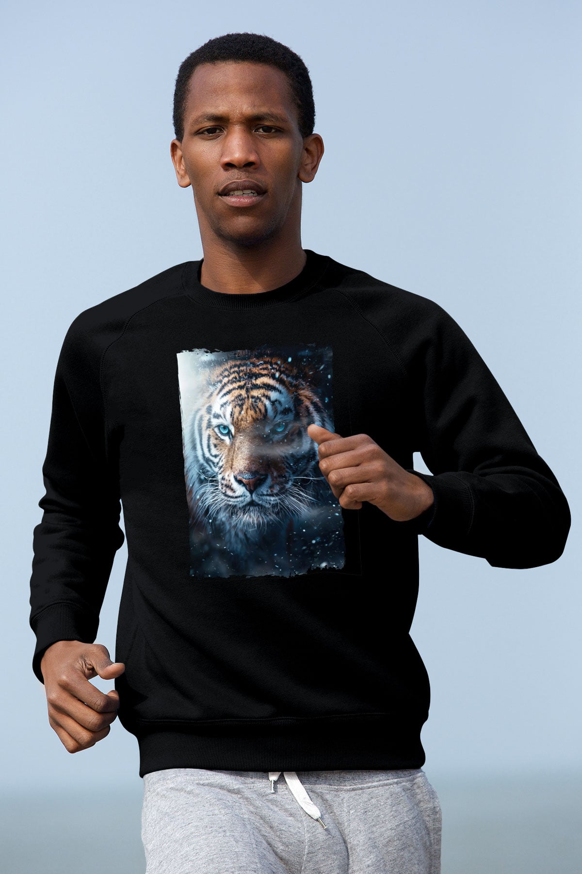 Kaplan Siyah Unisex Sweatshirt