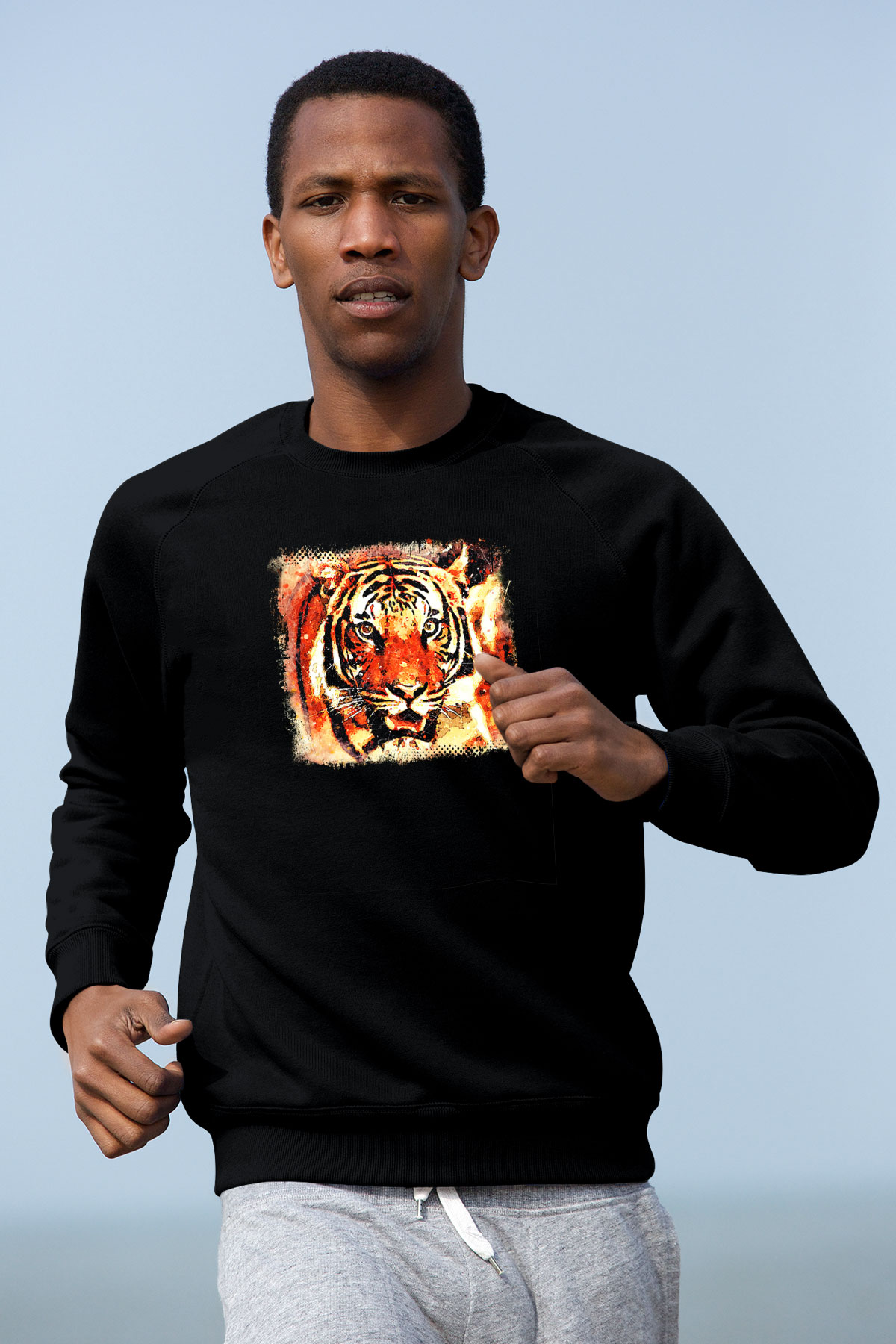 Kaplan Siyah Unisex Sweatshirt