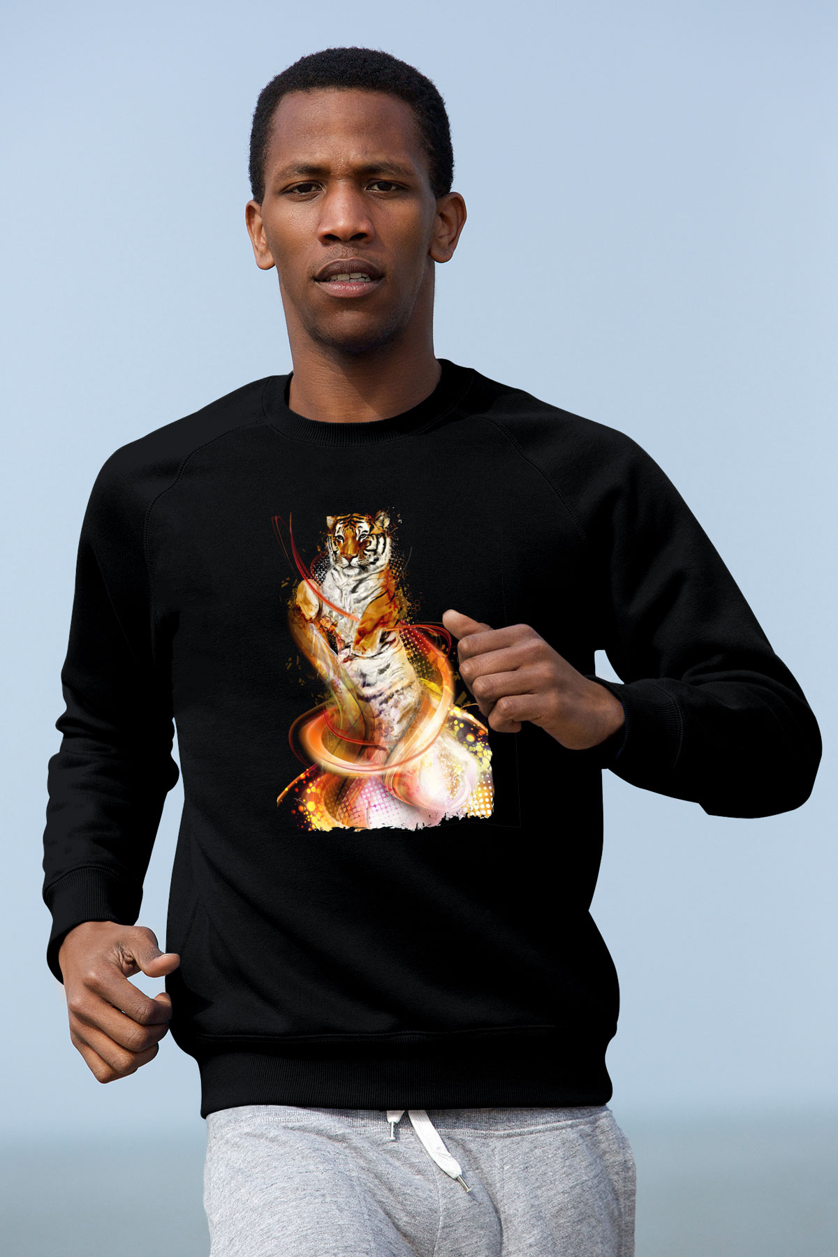 Kaplan Siyah Unisex Sweatshirt