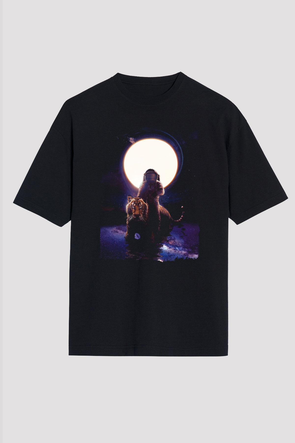 Kaplan Siyah Oversize Tişört Oversize T-shirt - TişörtFabrikası