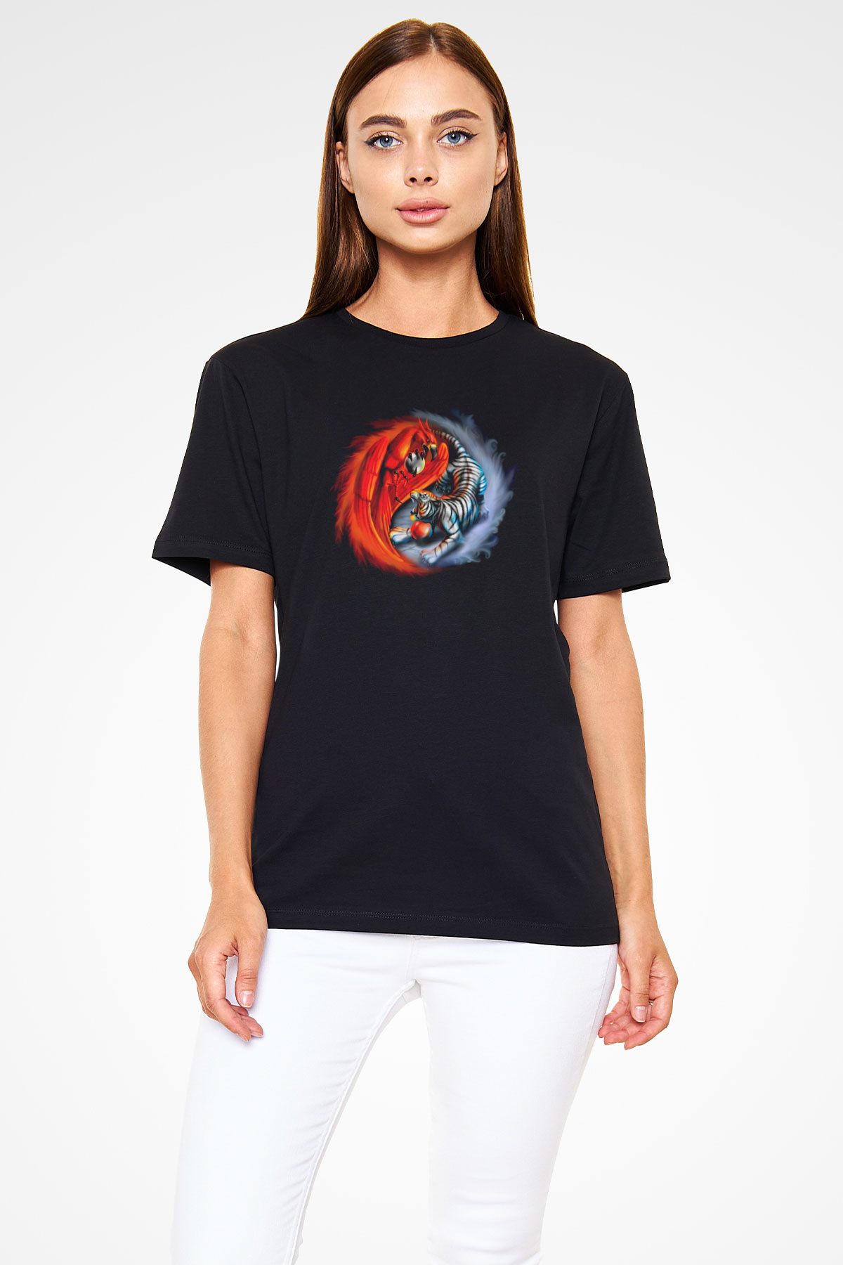 Kaplan Siyah Unisex Tişört T-Shirt - TişörtFabrikası