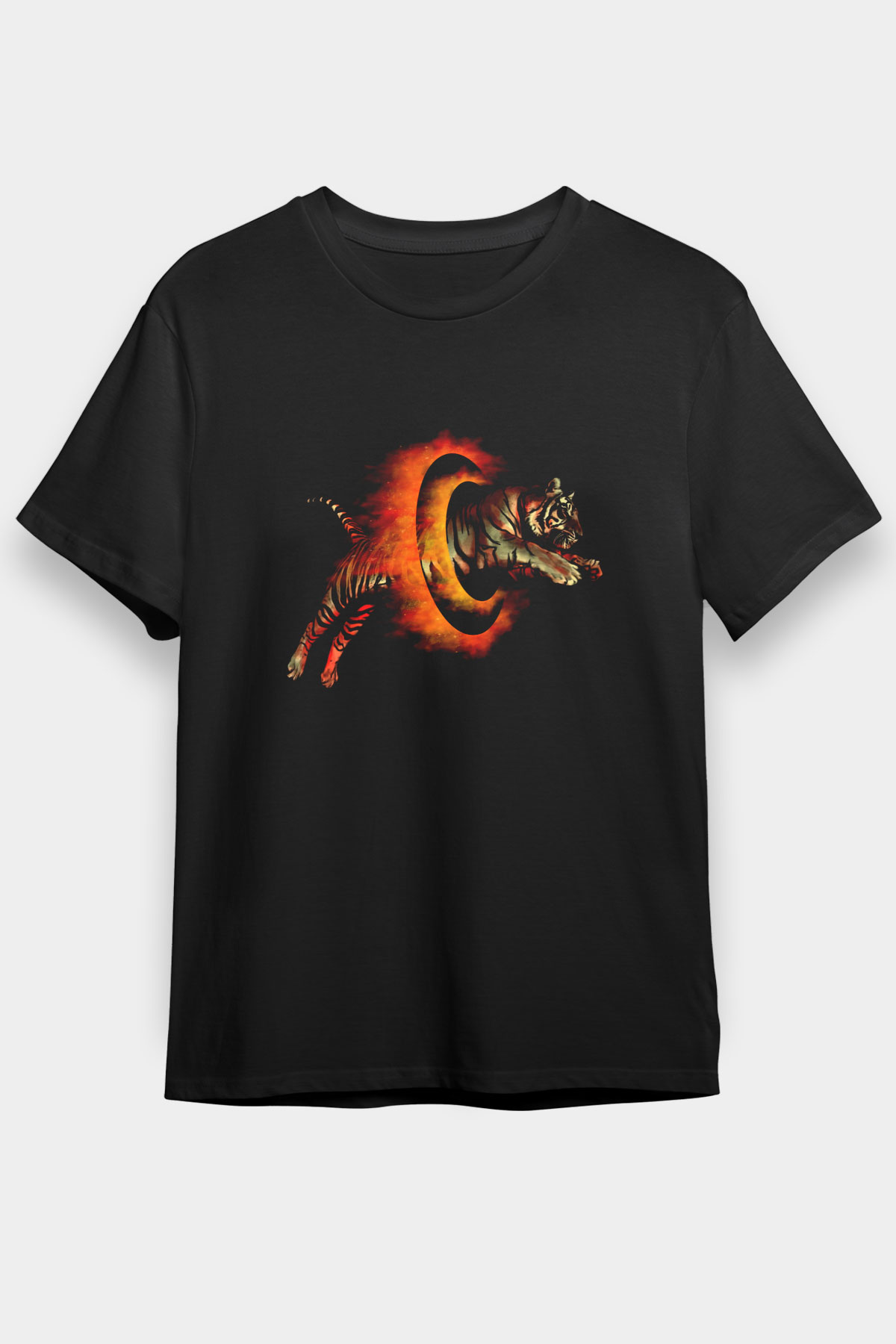 Kaplan Siyah Unisex Tişört T-Shirt - TişörtFabrikası