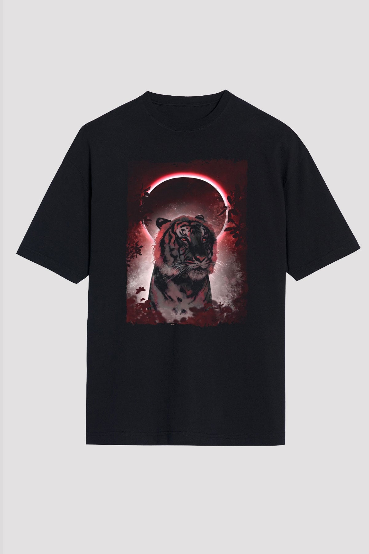 Kaplan Siyah Oversize Tişört Oversize T-shirt - TişörtFabrikası
