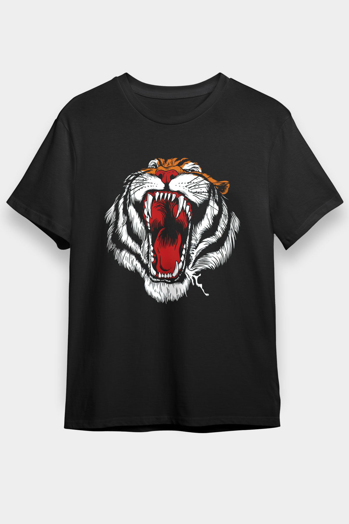 Kaplan Siyah Unisex Tişört T-Shirt - TişörtFabrikası