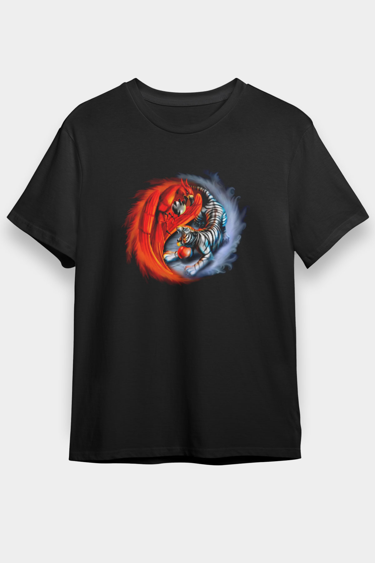Kaplan Siyah Unisex Tişört T-Shirt - TişörtFabrikası