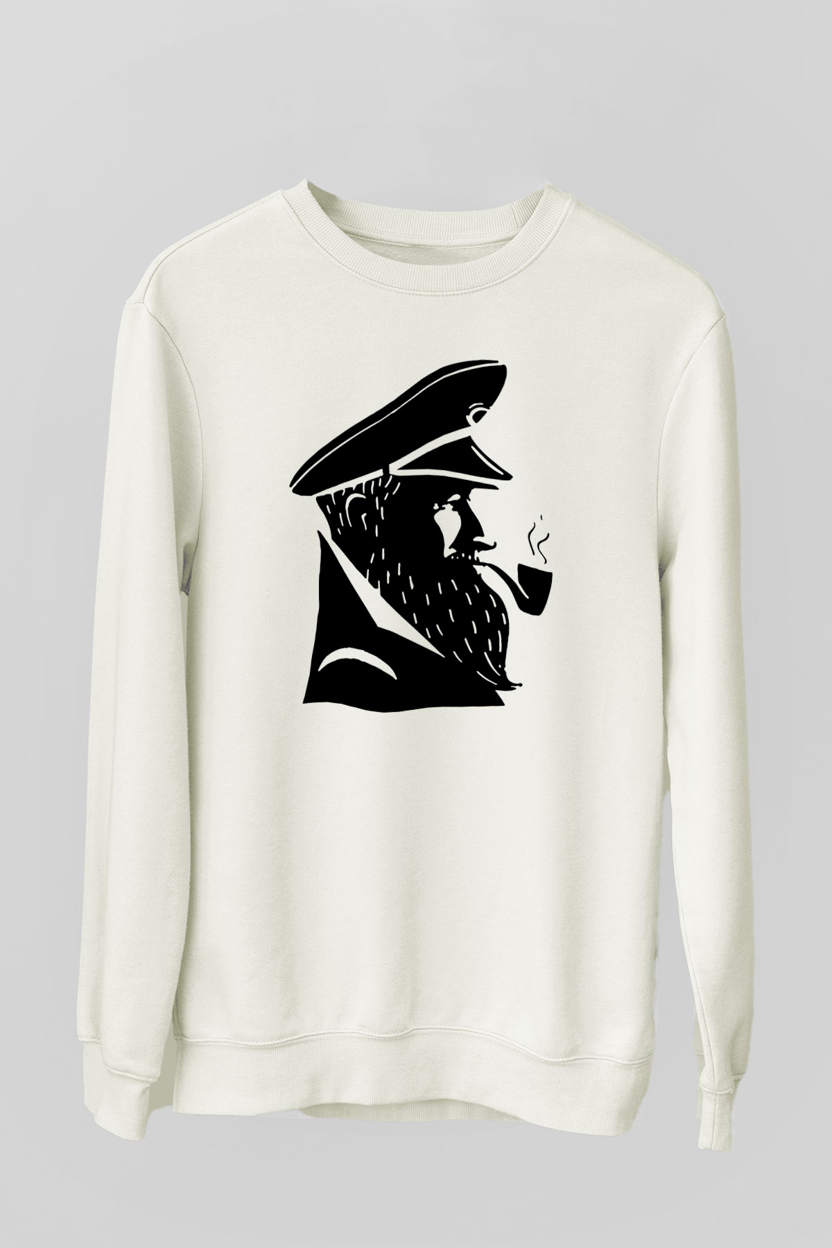 Kaptan Beyaz Unisex Sweatshirt