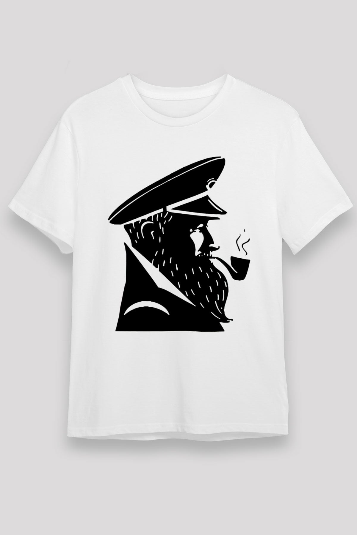 Kaptan Beyaz Unisex Tişört T-Shirt - TişörtFabrikası
