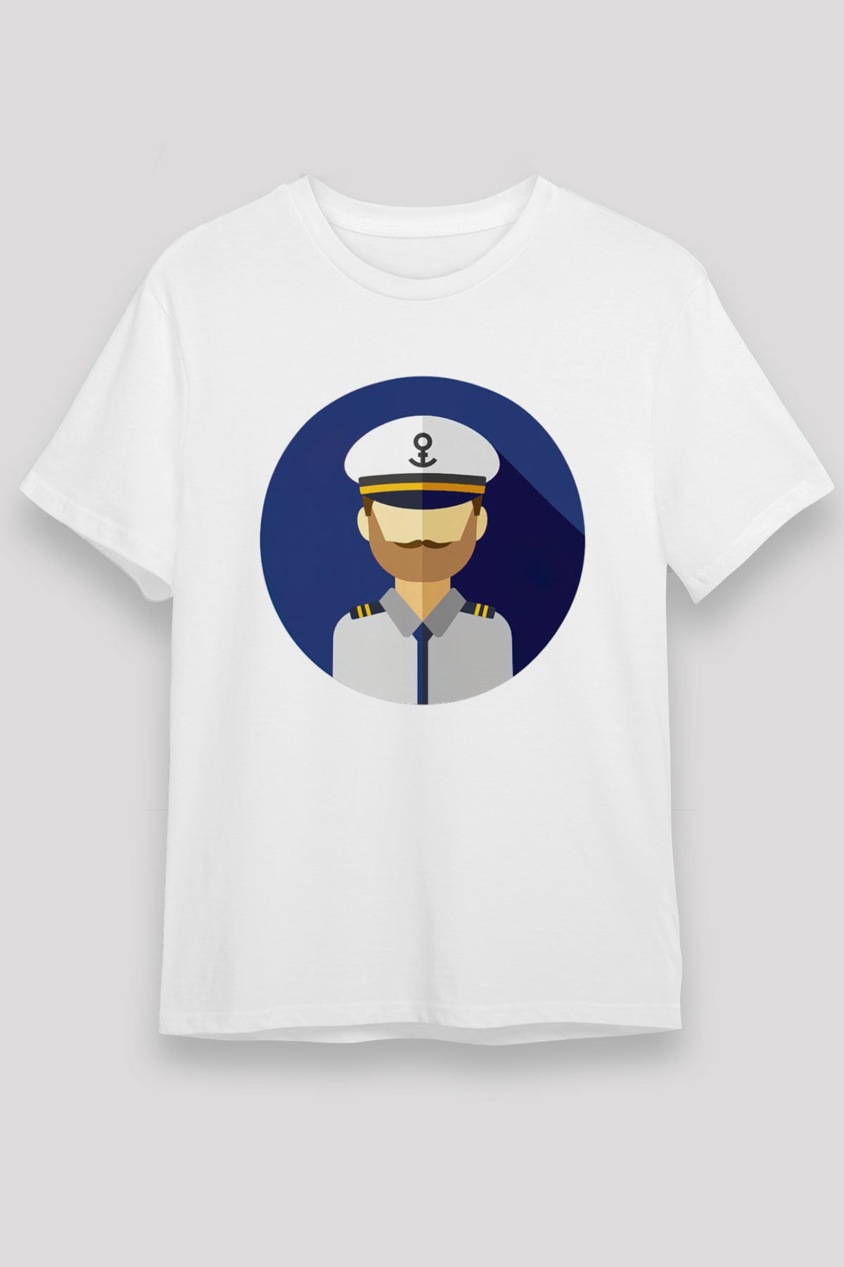Kaptan Beyaz Unisex Tişört T-Shirt - TişörtFabrikası