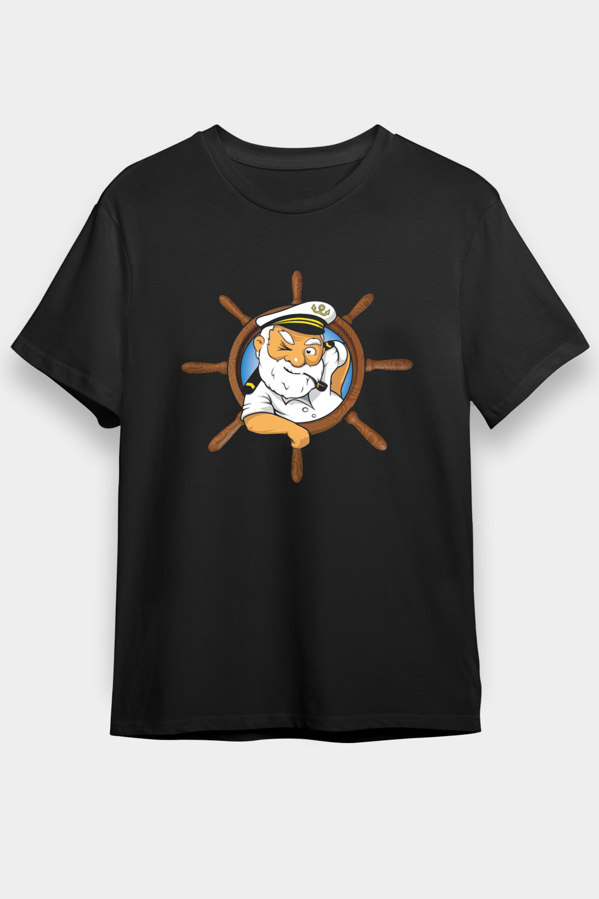 Kaptan Siyah Unisex Tişört T-Shirt - TişörtFabrikası