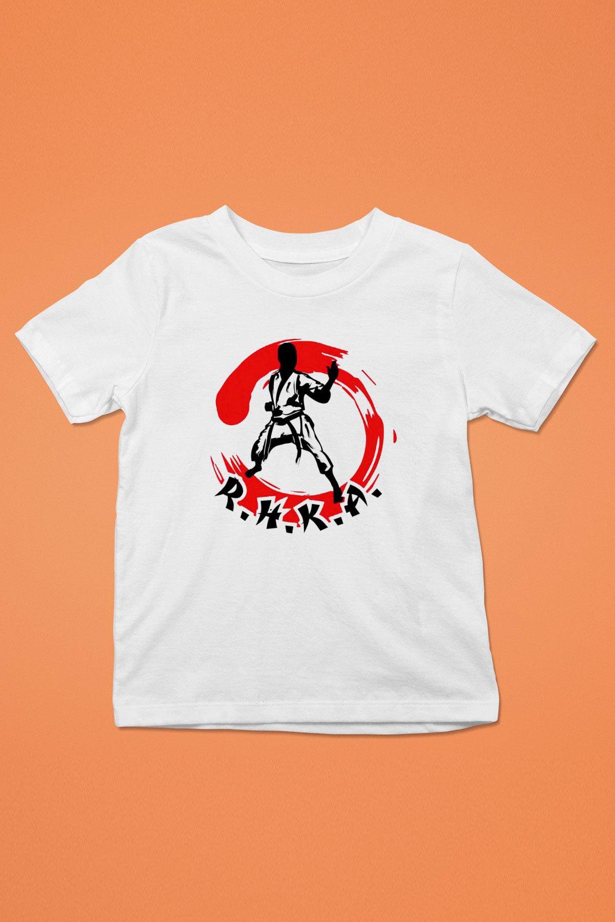 Karate Baskılı Beyaz Unisex Çocuk Tişört