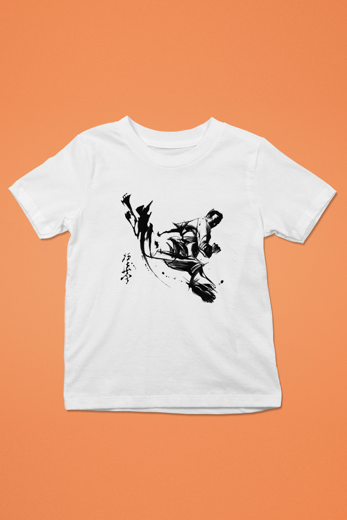 Karate Baskılı Beyaz Unisex Çocuk Tişört