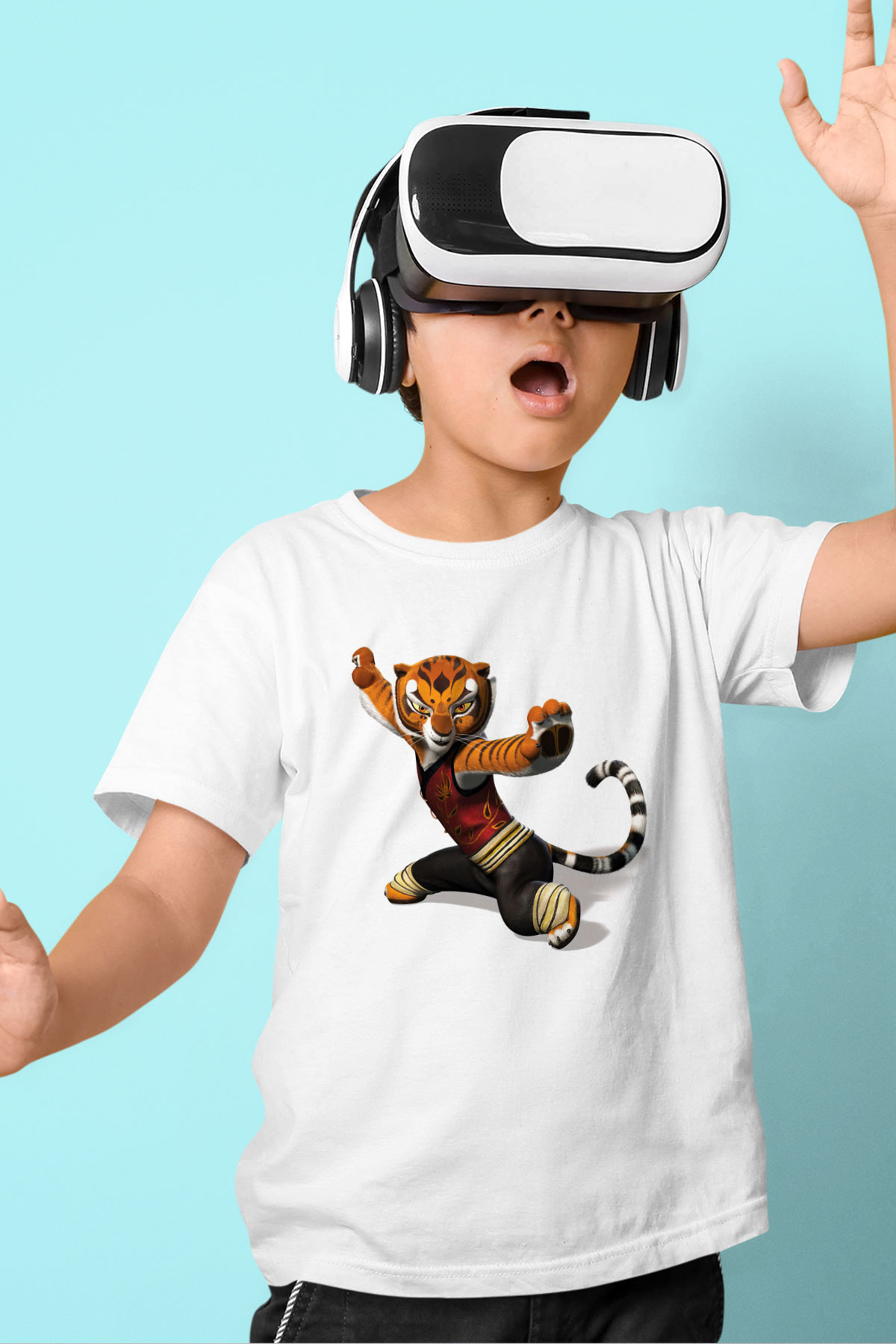 Karate Baskılı Beyaz Unisex Çocuk Tişört