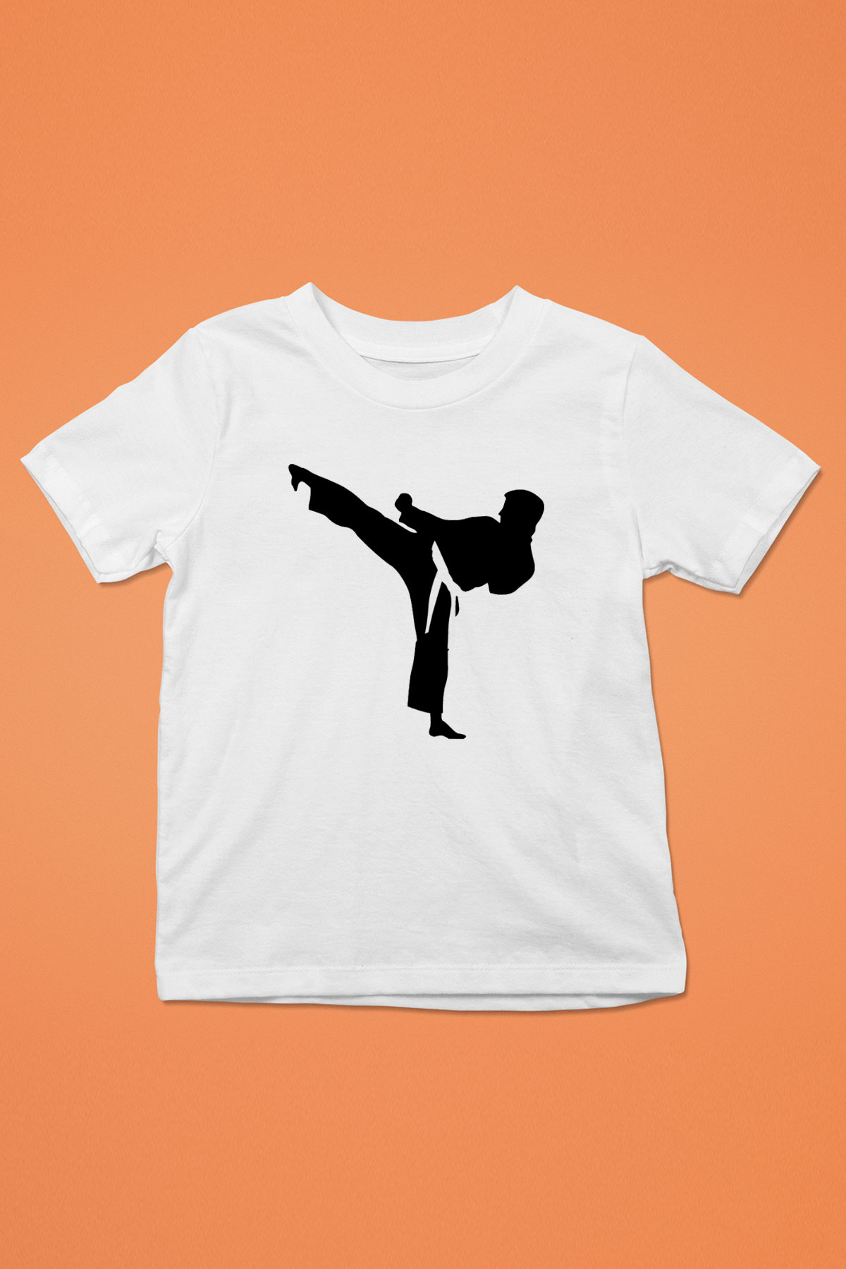 Karate Baskılı Beyaz Unisex Çocuk Tişört