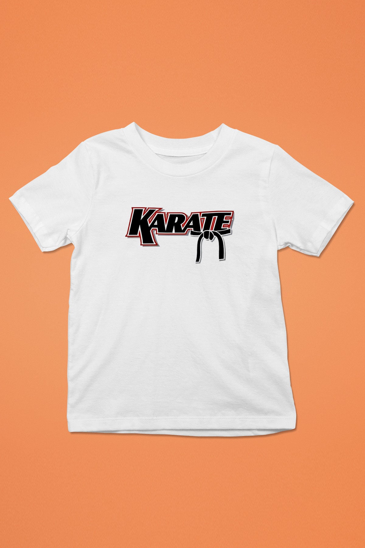 Karate Baskılı Beyaz Unisex Çocuk Tişört