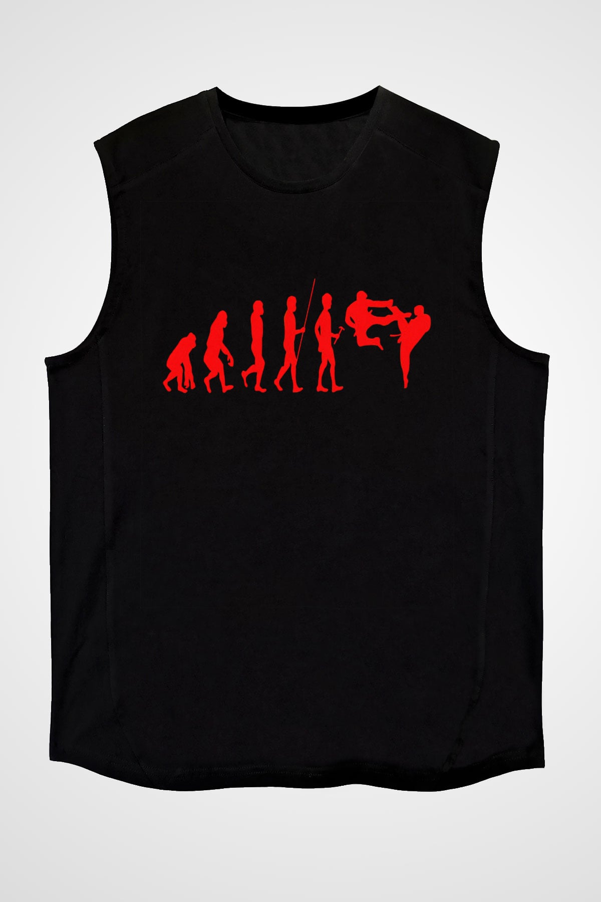 Karate Baskılı Unisex Siyah  Kolsuz Tişört