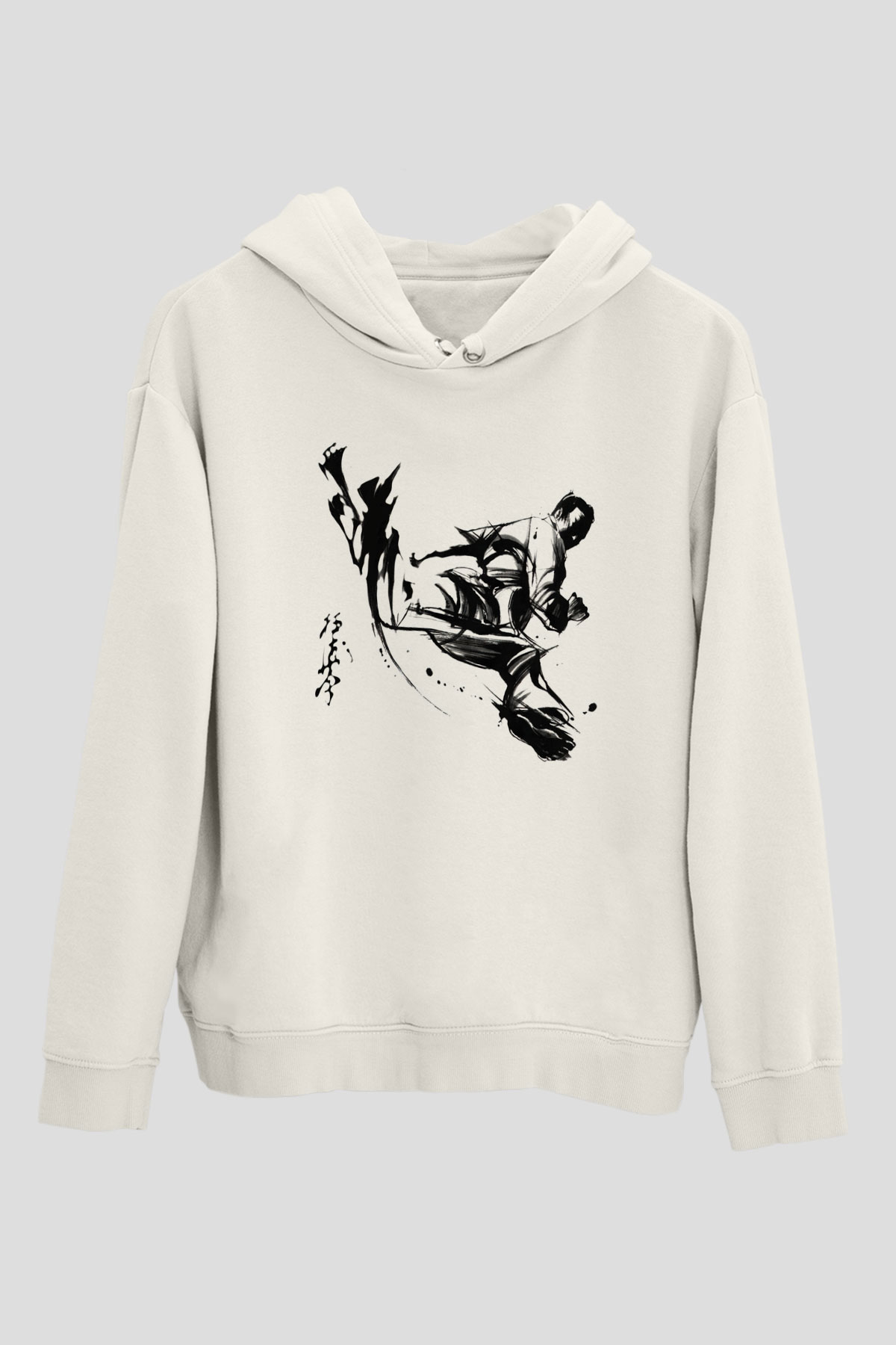 Karate Beyaz Unisex Hoodie