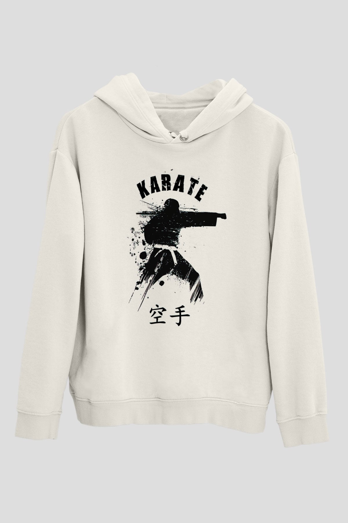 Karate Beyaz Unisex Hoodie